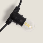 Guirlande lumineuse douille noire avec ampoule LED filament G45 transparente