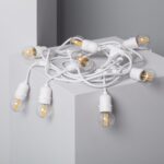 Guirlande guinguette blanche avec ampoules LED filament