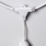 Guirlande extérieure blanche connecteur en T et câble avec douille suspendue