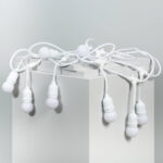 Kit Guirlande Waterproof 5.5m Blanche + 8 Ampoules LED E27 G45 3W de Couleurs Blanc
