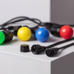 Guirlande guinguette noire avec ampoules LED G45 multicolores et connecteurs étanches