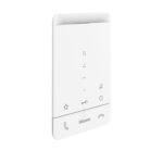 Interphone mural mains libres blanc à boutons tactiles, finition lisse