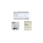 Modules électroniques blancs, boîtiers plastiques rectangulaires avec bornes à vis et connecteurs