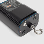 Module d'urgence pour luminaire LED, boîtier noir cylindrique avec crochet métallique de suspension