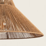 Abat-jour conique en corde beige tressée