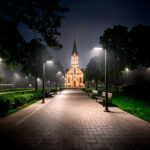 Lampadaire LED 100W Harlem Chip OSRAM Noir Blanc neutre 4000K