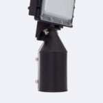 Lampadaire extérieur tête LED noire avec adaptateur cylindrique et articulation réglable