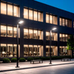 Lampadaire LED 150W Harlem Chip OSRAM Noir Blanc neutre 4000K