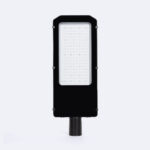 Lampadaire LED noir rectangulaire à fixation sur mât, panneau plat avec matrice de LED