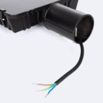 Lampadaire LED adaptateur de fixation noir avec câble électrique multiconducteur dénudé