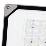 Lampadaire LED module rectangulaire blanc avec matrice de diodes jaunes et cadre noir