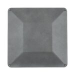 Luminaire carré extérieur gris métallique, surface biseautée et vis d'assemblage aux quatre coins