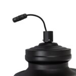 Tête de luminaire extérieure noire en métal avec câble et connecteur