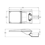 Lampadaire d'extérieur tête rectangulaire, bras de fixation pour montage sur mât