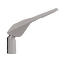 Lampadaire LED gris aluminium mat tête asymétrique montage sur fût