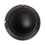 Tête de lampadaire ronde noire en métal avec deux clips de fixation