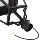 Lampadaire LED tête en métal noir avec support articulé et câble d'alimentation à 3 fils