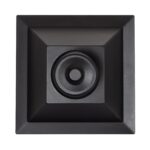 Luminaire extérieur carré noir avec optique LED circulaire centrale