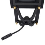 Lampadaire support de fixation en métal noir avec câble et connecteurs étanches