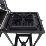 Tête de luminaire LED rectangulaire noire avec dissipateur thermique et support de fixation