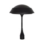 Lampadaire extérieur noir, abat-jour dôme double, tige de fixation pour mât