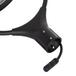 Socle de fixation noir pour lampadaire extérieur avec câble et connecteur étanche