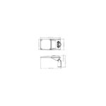 Luminaire LED rectangulaire pour lampadaire, vue côté et dessus, support de fixation pour mât