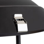 Lampadaire extérieur abat-jour noir mat avec attache métallique chromée et mât noir