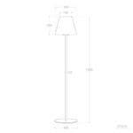 Lampadaire sur pied avec abat-jour conique, tige fine et base ronde