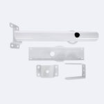 Accessoires de fixation en métal blanc pour lampadaire, bras tubulaire et platines de montage