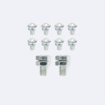 Vis et écrous métalliques argentés, têtes fraisées cruciformes et boulons hexagonaux