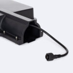 Lampadaire solaire noir, boîtier et câble avec connecteur étanche circulaire