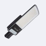 Lampadaire solaire LED rectangulaire gris anthracite avec fixation pour poteau