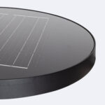 Lampadaire solaire tête ronde noire avec panneau photovoltaïque intégré