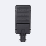 Lampadaire solaire LED rectangulaire noir, boîtier plat avec fixation pour mât