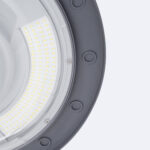 Tête de lampadaire LED circulaire grise avec anneau de LEDs à matrice