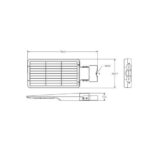 Lampadaire LED solaire rectangulaire avec panneau solaire intégré et fixation mât