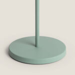 Lampadaire sur pied base ronde et tige vert céladon finition mate