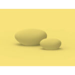 Lampe à poser jaune galet finition mate, deux tailles