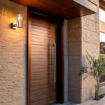 Applique murale extérieure cylindrique en acier inoxydable avec diffuseur verre, montage mural pour éclairage d'entrée