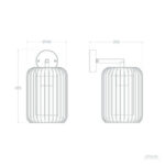 Applique murale extérieure en acier inoxydable, abat-jour cage cylindrique vertical, fixation murale