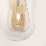Applique murale extérieure verre transparent avec ampoule à filament, forme goutte