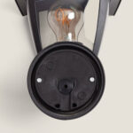 Applique murale extérieure aluminium noir mat avec verre transparent et ampoule à filament visible