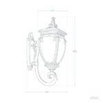 Applique murale extérieure en aluminium gris, lanterne ornementée à fixer au mur