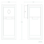 Applique murale extérieure rectangulaire en aluminium, boîtier de fixation arrière et ouverture pour raccordement