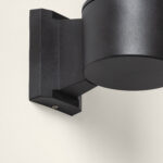 Applique murale extérieure aluminium noir mat cylindrique à montage mural