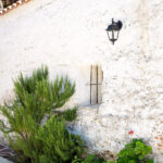 Applique murale extérieure noire en métal, forme lanterne