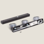 Applique murale 3 spots métal et verre transparent