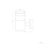 Applique murale cylindrique extérieure en acier inoxydable à fixation murale, LED 5W