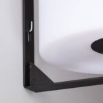 Applique murale LED diffuseur blanc rond sur support métallique noir